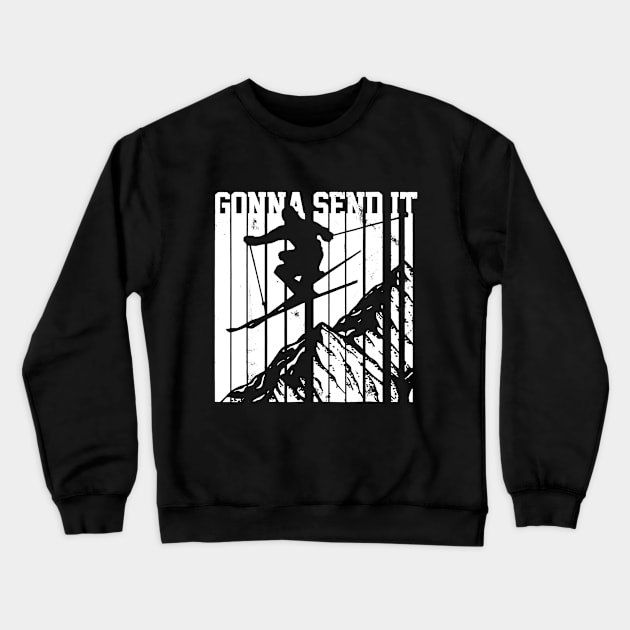 Gonna Send It Vintage Freestyle Skiing Crewneck Sweatshirt by luckyboystudio